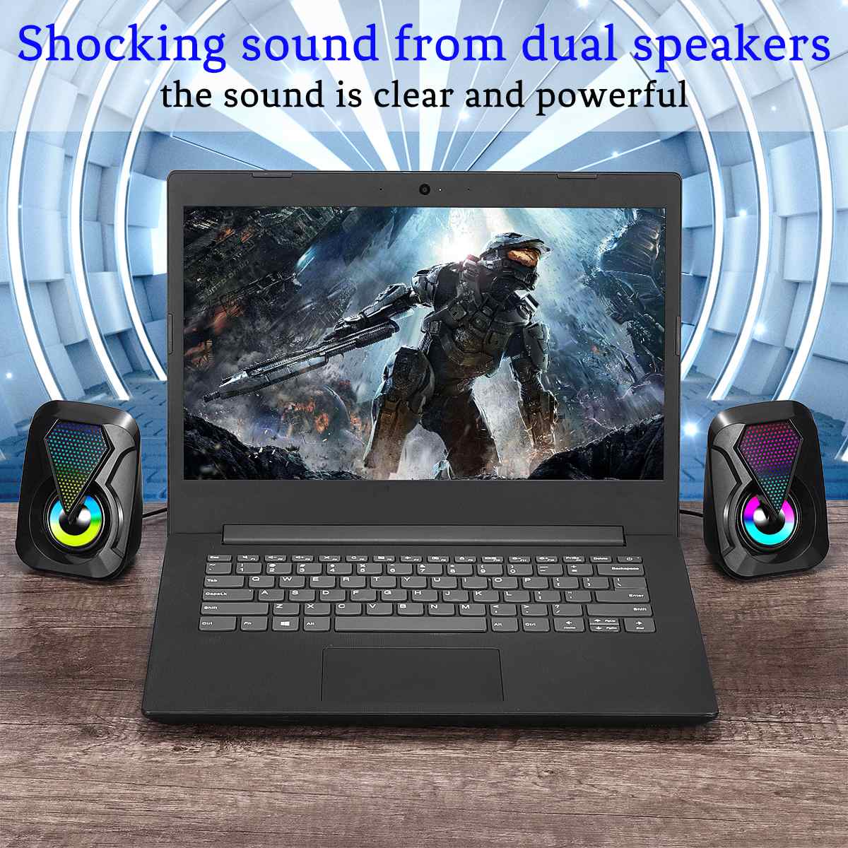 K-1053 Pc Computer Speakers Sound Box Met Subwoofer Voor Pc Hifi Stereo Microfoon Usb Bedraad Met Led Licht Voor Desktop computer