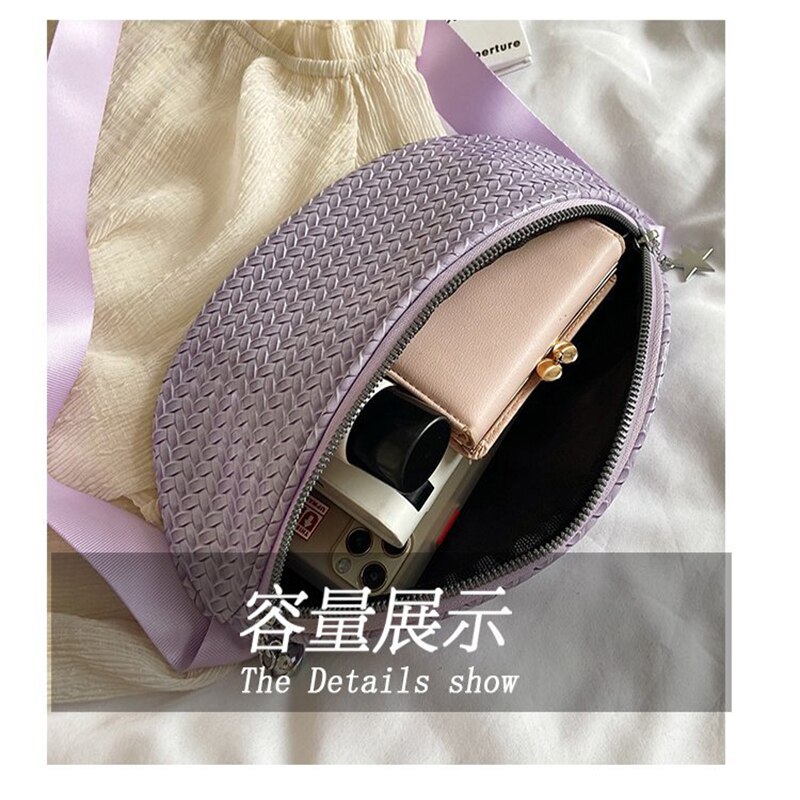 bag woven chest bag ladies casual waist bag Shoulder bagHandbags for Women's Phone bag Small Female handbags