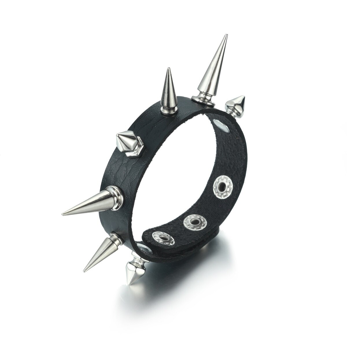 Pulsera de cuero con pinchos para hombre y mujer, brazalete Punk, joyería gótica, accesorios para Cosplay, gótica