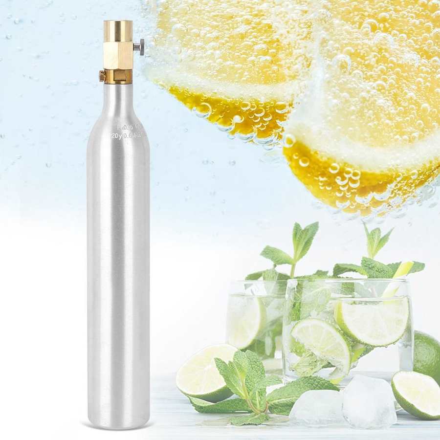 0.6l läskbryggare påfyllbar läskflaska cylinder med ventil  tr21 x 4 flaskor med läskpåfyllningsadapter tillbehör