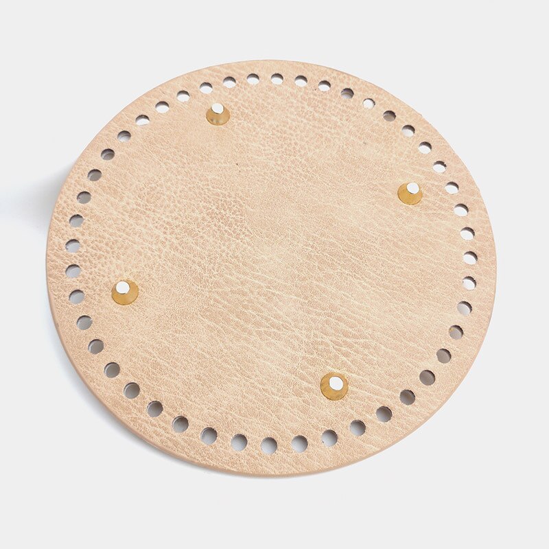 High Qualtiy Round Leather Bottom With Holes Rivet For Knitting Bag Handbag DIY Women Shoulder Crossbody Bags Accessories: 18cm