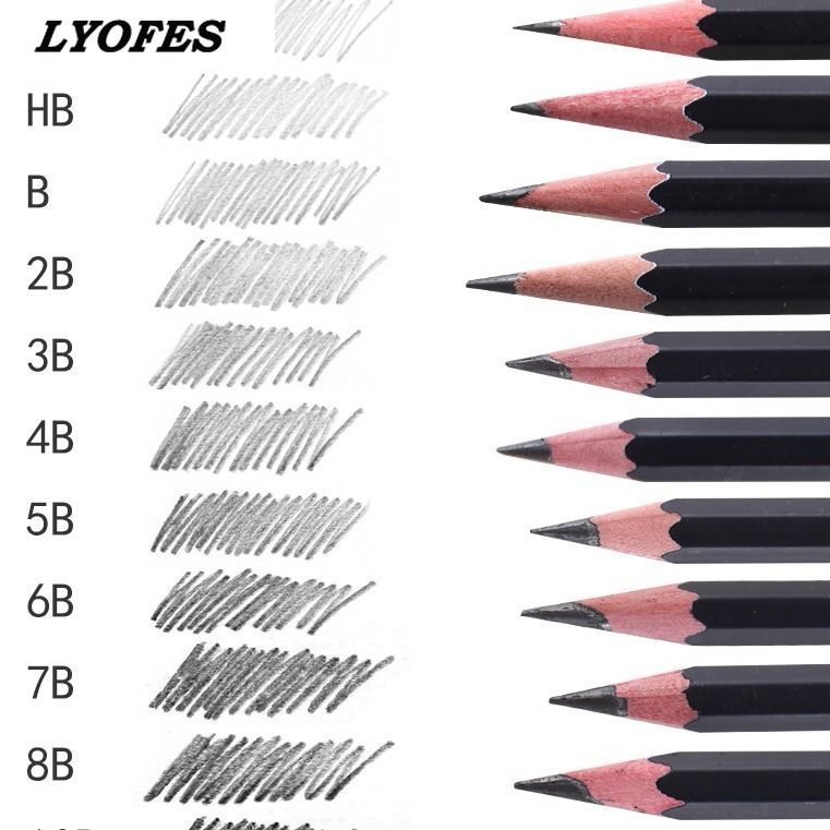 12 pcs/set Sketch Drawing Pencil Set HB 2B 6H 4H 2H 3B 4B 5B 6B 10B 12B 1B Painting Pencils Stationery Supplies