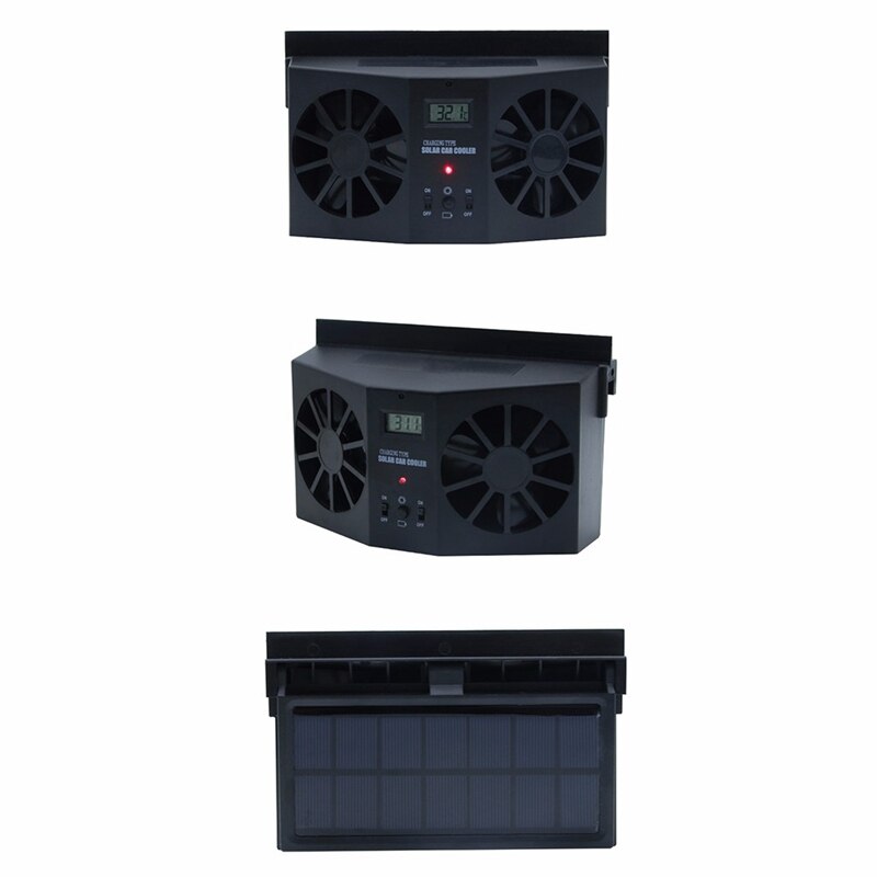 Automotive Solar Ventilator Ventilatie Radiator Cooler Voor Auto 'S, Koelkasten, Automatische Ventilatie Fans Wit