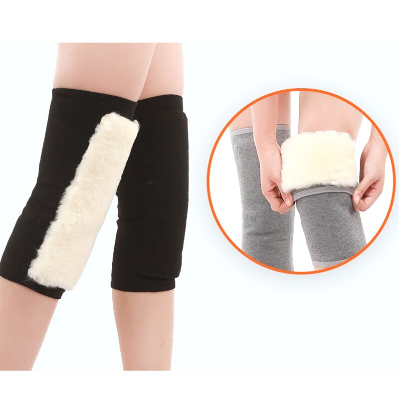 Rodilleras de lana de carbón de bambú, Protector para las rodillas, calentadores de lana, soporte grueso para rodilla, protección contra la artritis