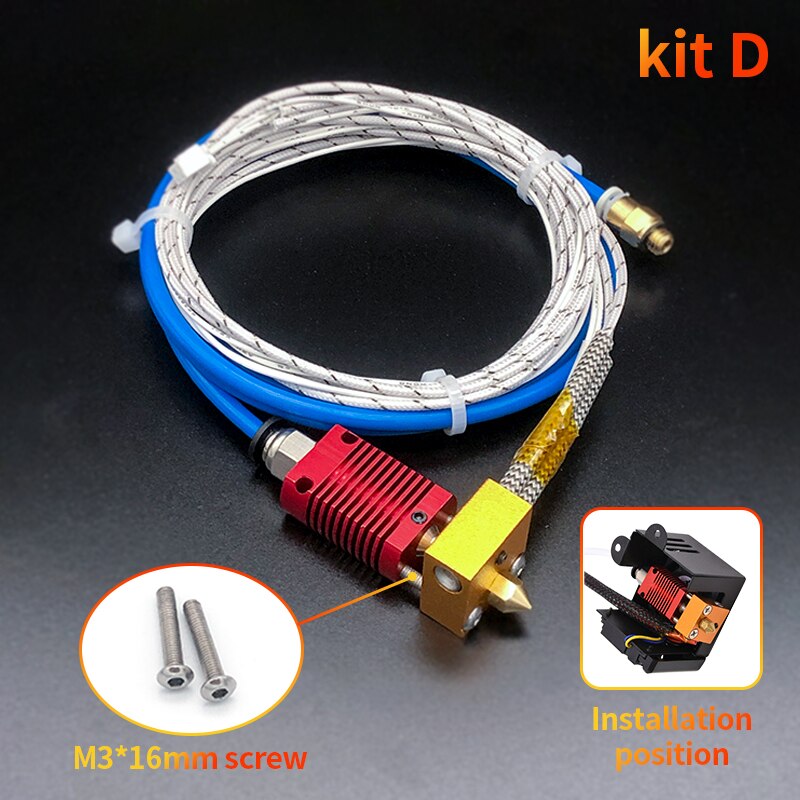 1/Set MK8 Extruder End Kit For Ender 3 CR10 Printer 1.75mm 0.4mm Nozzle Aluminum Heating Block For 3D Printer Parts