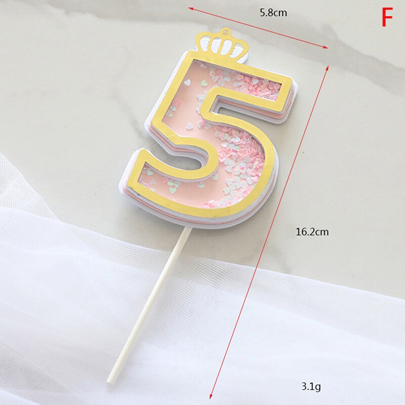 1pcs Number Cake Toppers Baby Shower Birthday Decoration Birthday Party Cake Insert Cake Decoration Wedding Cakes Dessert Decor: 5