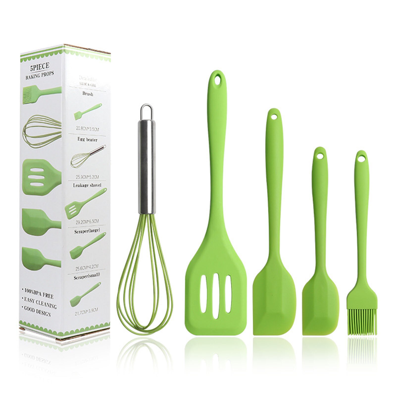 Utensilios de cocina de silicona, conjunto de herramientas de horneado, 5 uds.