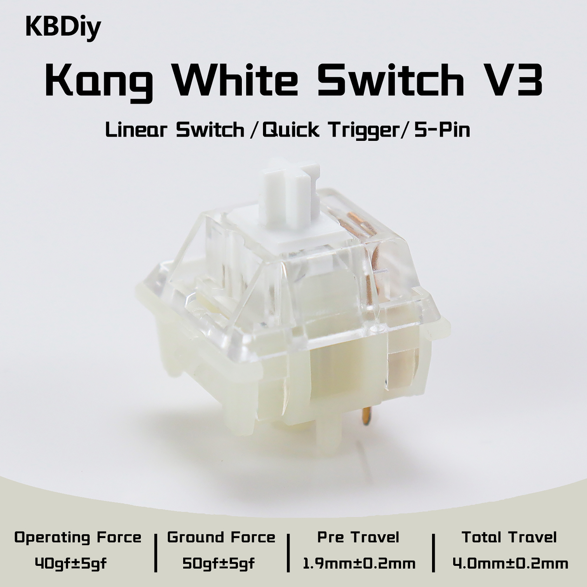 KBDiy Kang White V3 Switches for DIY Aula F87 Mechanical Keyboard Linear Switch 5-Pin Custom Cherry Gaming Accessories MX Switch