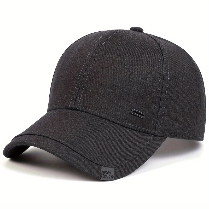 Unisex Square Silver Buckle Label Baseball Caps Spring Autumn Outdoor Adjustable Casual Hats Sunscreen Hat: Dark Grey