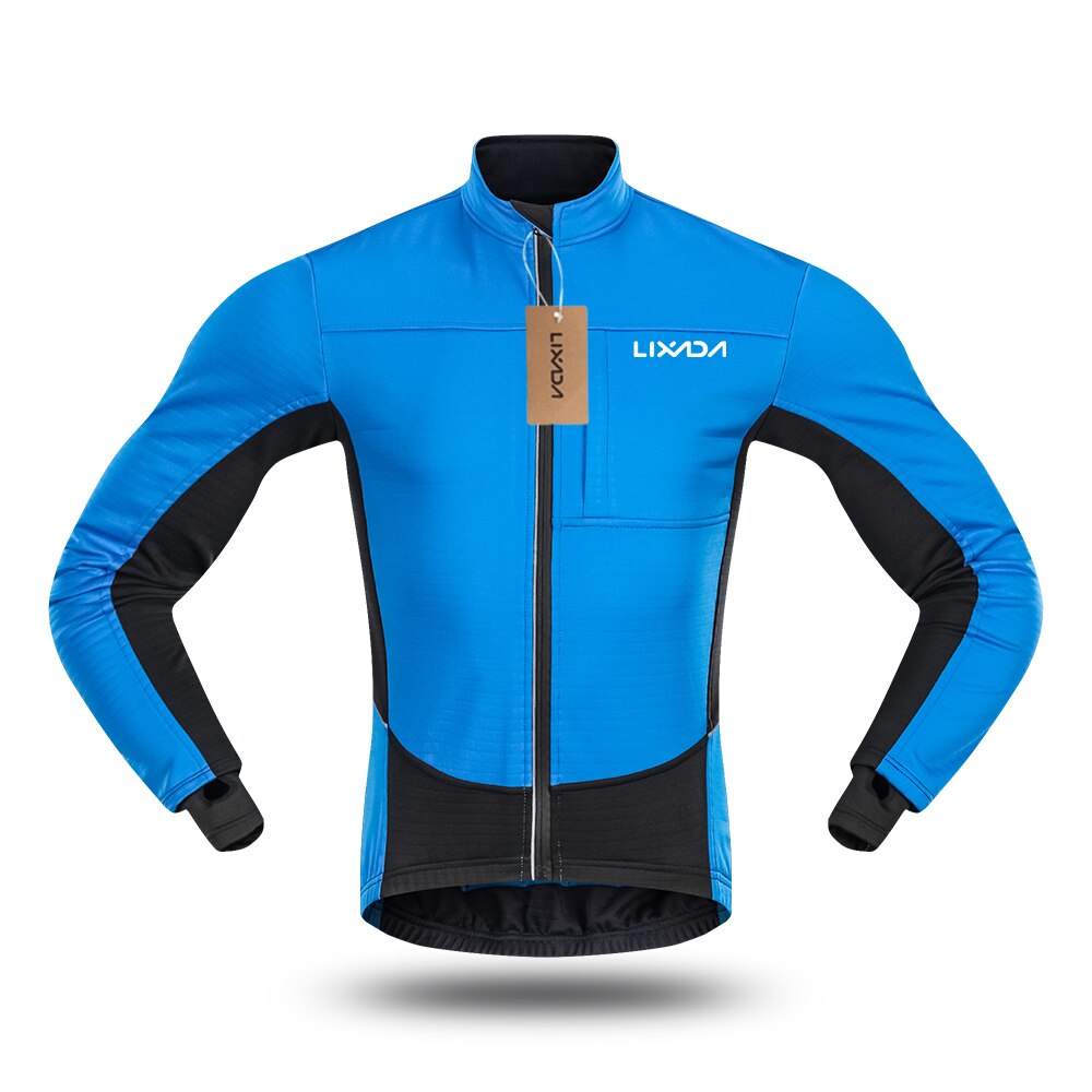 Lixada Men's Cycling Jacket Winter Thermal Warm Fleece Riding Running Sportswear Jacket Coat Windproof Coat Running Jackets