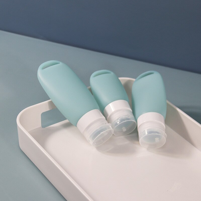 3 unids/set de botellas vacías, caja de almacenamiento de silicona de viaje, llavero, botella de champú, recipiente para Gel de ducha, portátil, duradero