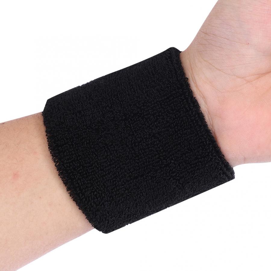 1 stuk polszweetband tennis sport polsband volleybal gym pols brace ondersteuning zweetband handdoek armband beschermer 8 cm zwart