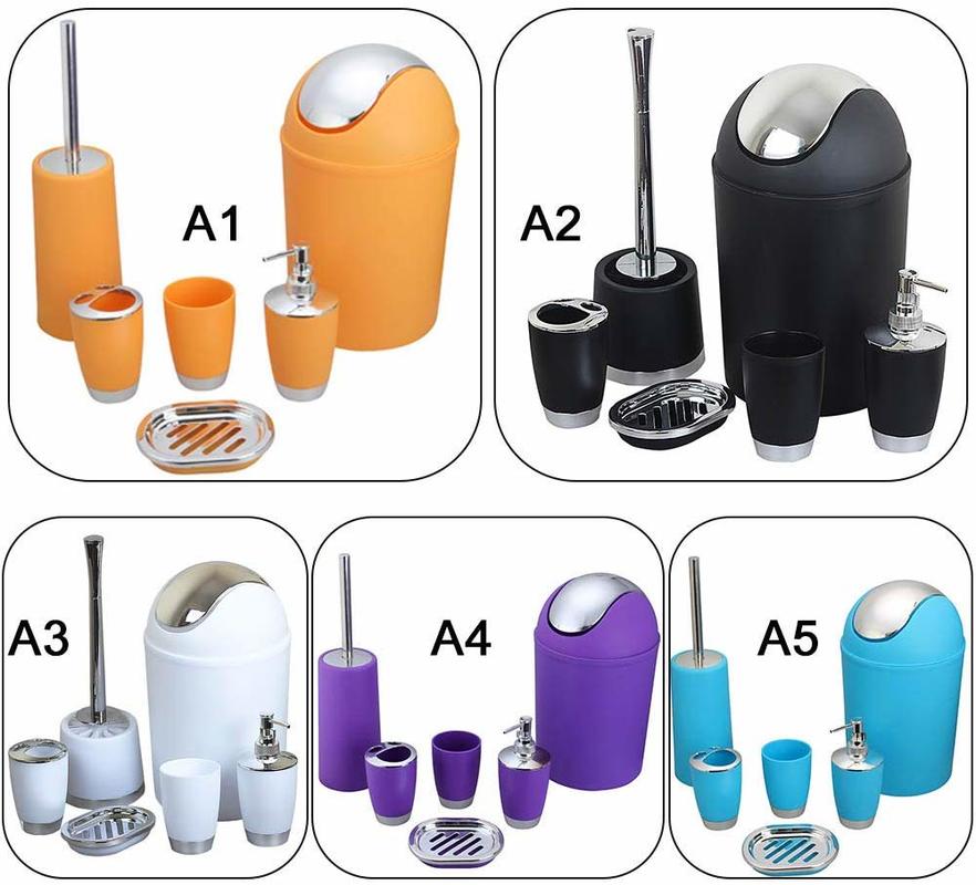 Yooap lata de lixo para hotel, itens domésticos, revestimento, plástico, banheiro, conjunto de 6 peças, acessórios para banheiro