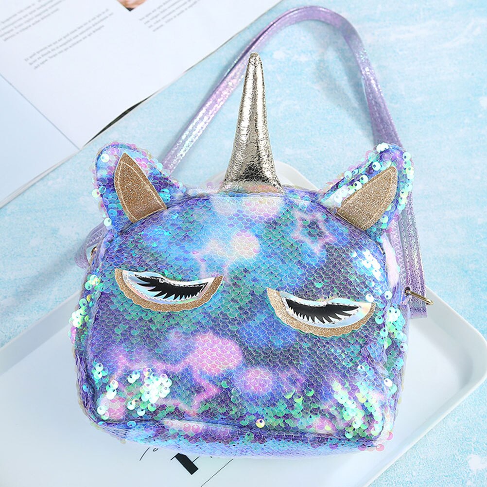 Dieren handtassen voor meisjes reizen vrouwen cartoon print schouder crossbody tas pailletten pu portemonnee messenger bag