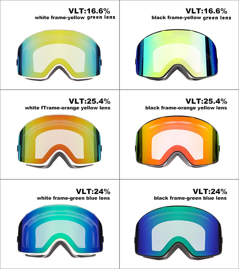 Mosodo skibriller cylindriske sne alpinski briller ultra bredt synsfelt mænd og kvinder skibriller