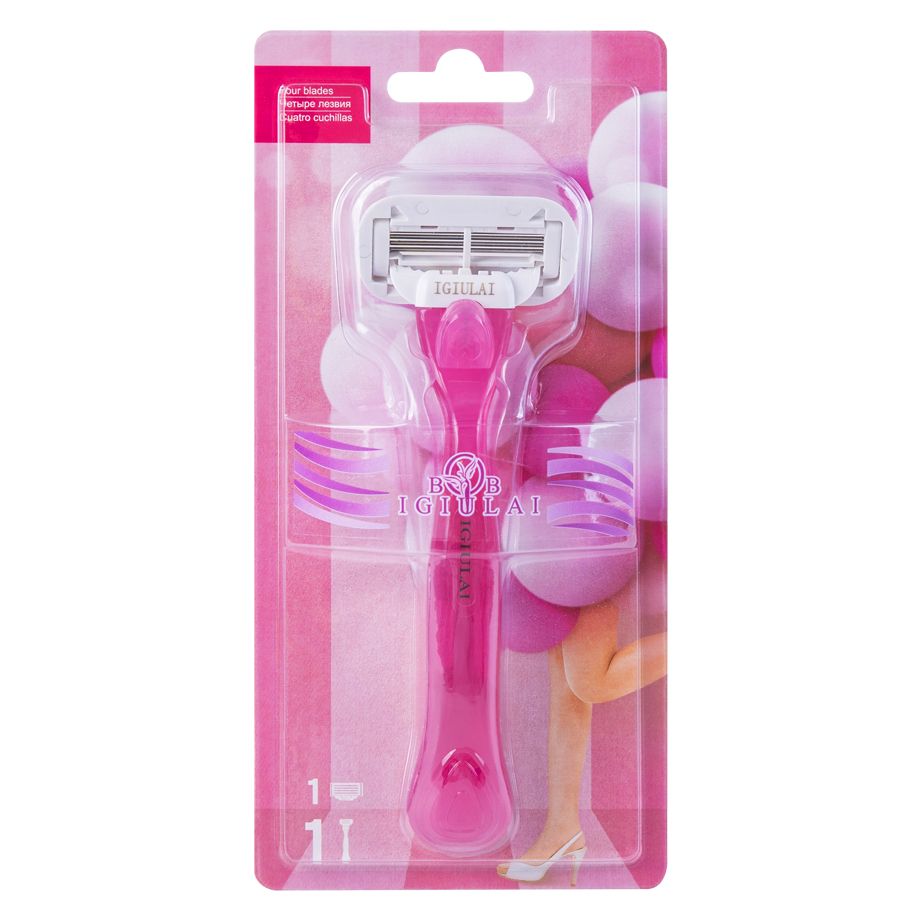 rasoir a barbe homme rasoir pour visage rasoire qshave IGUETTA – rasoir manuel Ultra-fin à 4 couches, 1 manche + 3 pièces de rechange, lame à Induction, pour toute la famille, salle de bain, , tendance