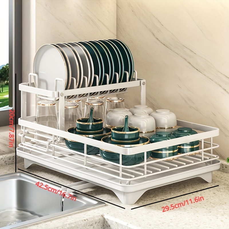 Huishoudelijke keukenkom en schotel opbergrek, afvoermand, kom en schotel, afvoerrek, eetstokjes, afvoerbak opbergdoos cocina: Blauw