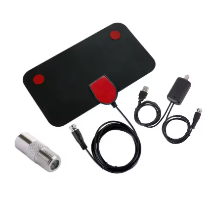 Indoor 4K 1080p Patch TV Antenna Digital HDTV Long Range Signal Booster for Local Free Channels Home RV Camping Easy Install