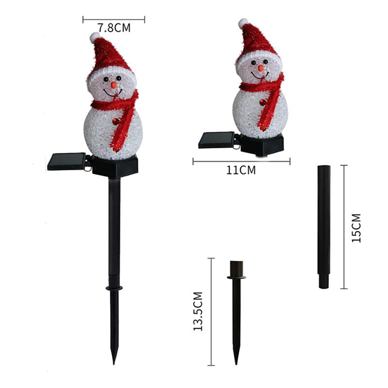 Weihnachtsdekorationen Licht Solarlicht Schneemann Weihnachten draussen Solarbetriebene Pfähle Lichter für Flur Terrasse Rasendekoration