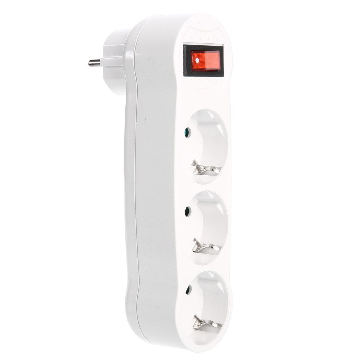 250V 16A EU Plug European Electric Adapter Multiple Outlet Extension Socket Home Electronics Charging White 3-way Plug