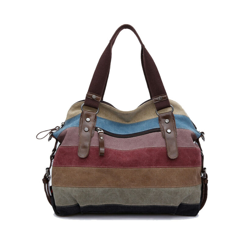 Dame skuldertasker taske crossbody tote håndtaske pung messenger lærred stor
