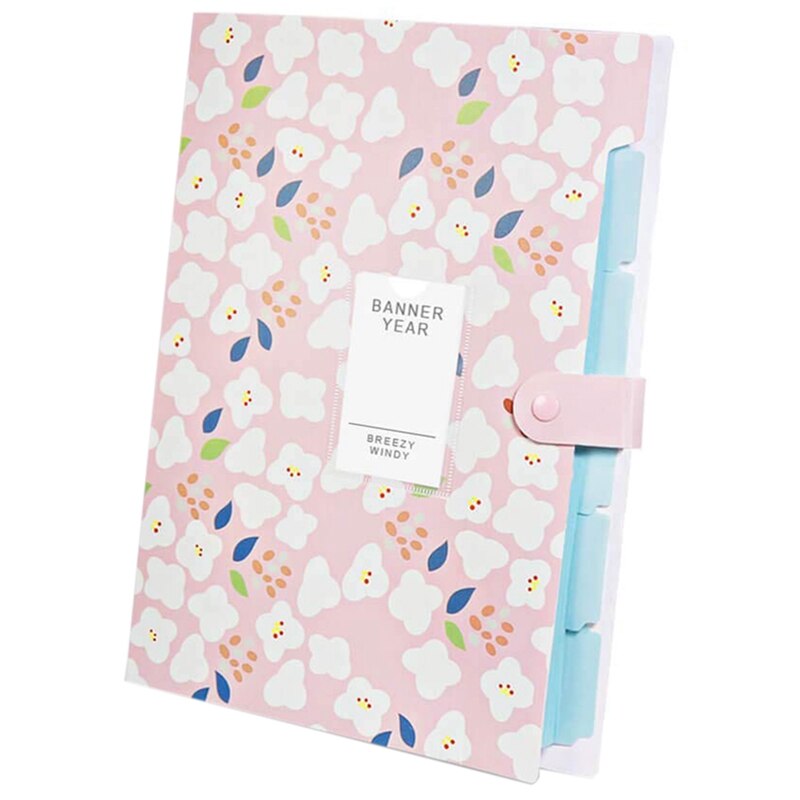 6Pcs File Storage Bag Extended Folder Storage Bag with 6 Pocket Plastic A4 Size Folder for School Teacher Office Documents