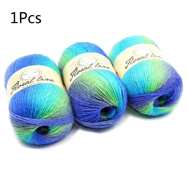 Soft Worsted Yarn Rainbow Gradient Colors DIY Baby Knitting Wool Shawl Scarf Crochet Thread Supplies: 11