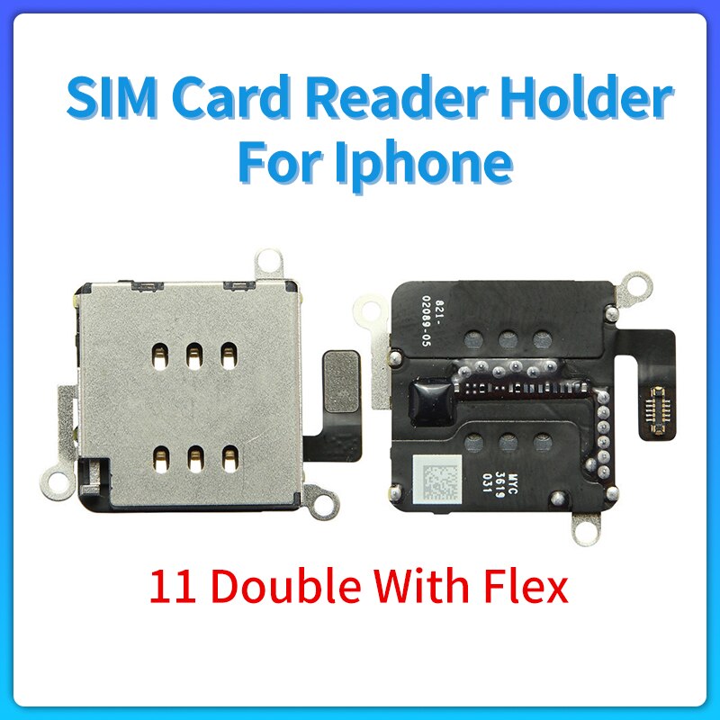 100% Tested SIM Card Reader Holder Flex Cable For Iphone 11 12 Pro Max 12MINI Tray Slot Socket Repair Replacement Part