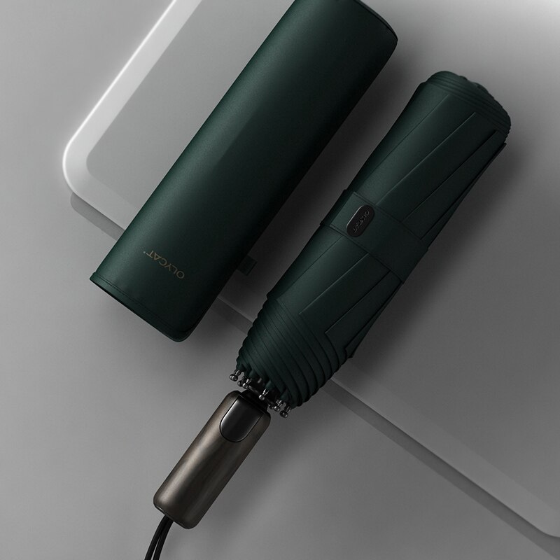 OLYCAT-paraguas para hombre, sombrilla totalmente automática de alta densidad, resistente a la lluvia, estilo Retro, para negocios, alta gama, para exteriores, 3 pliegues, 10k