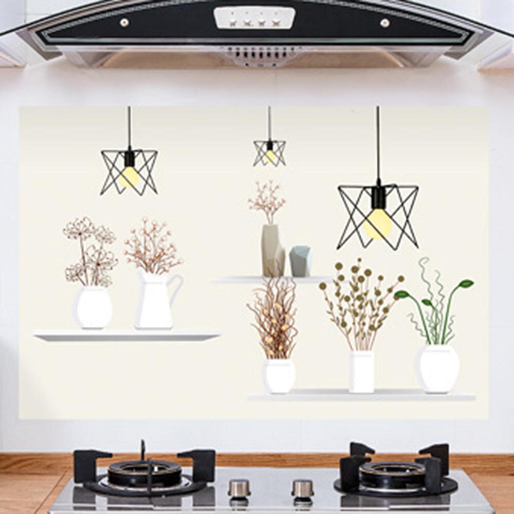 Anti-Oil Stove Stickers High Temperature Waterproof Wall Stickers Kitchen Oven Fume Cabinet Self Adhesive Sticker