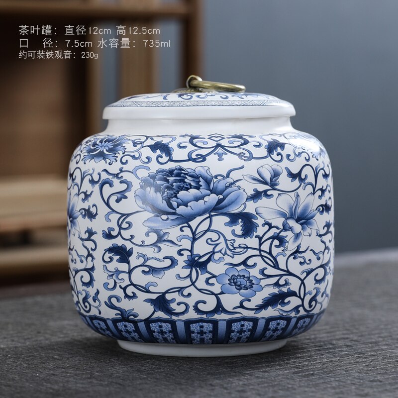 White Ceramic Tea Pot with Lid Home Moisture-proof Tea Bag Storage Box Retro Living Room Decoration Coffee Table Accessories: H