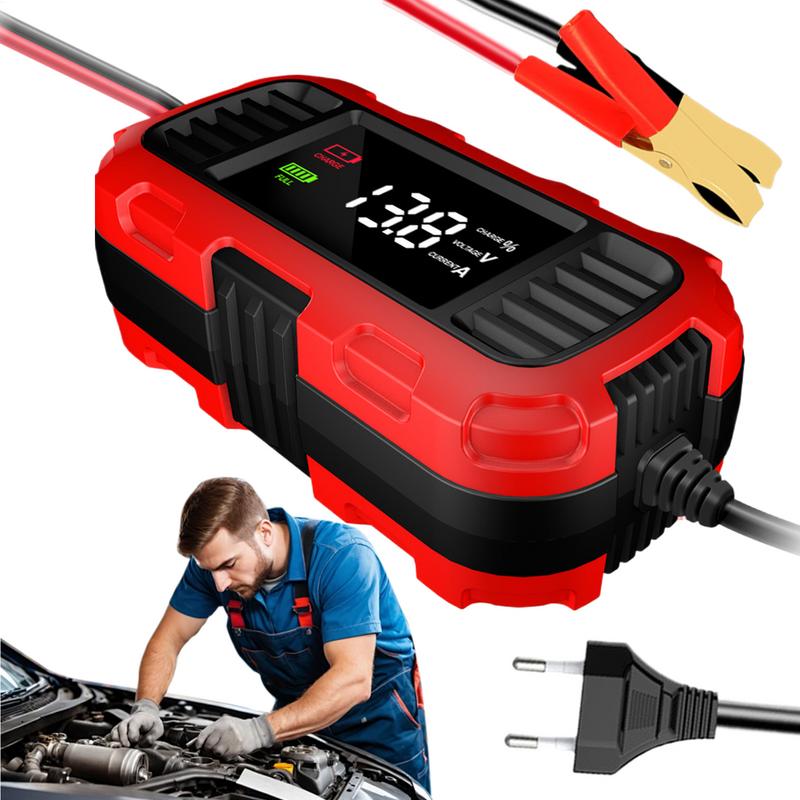 Motoracculader 12V Automotive motorfietslader Druppellader voor motorfiets Slimme auto-acculader met