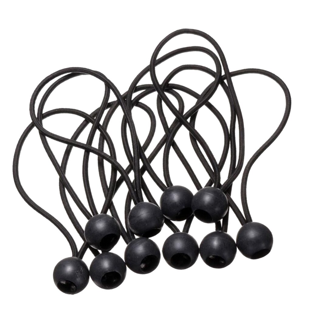 10 stk hårdt telt fix snore sort ball bungee loop strop elastisk presenning baldakin holder wire