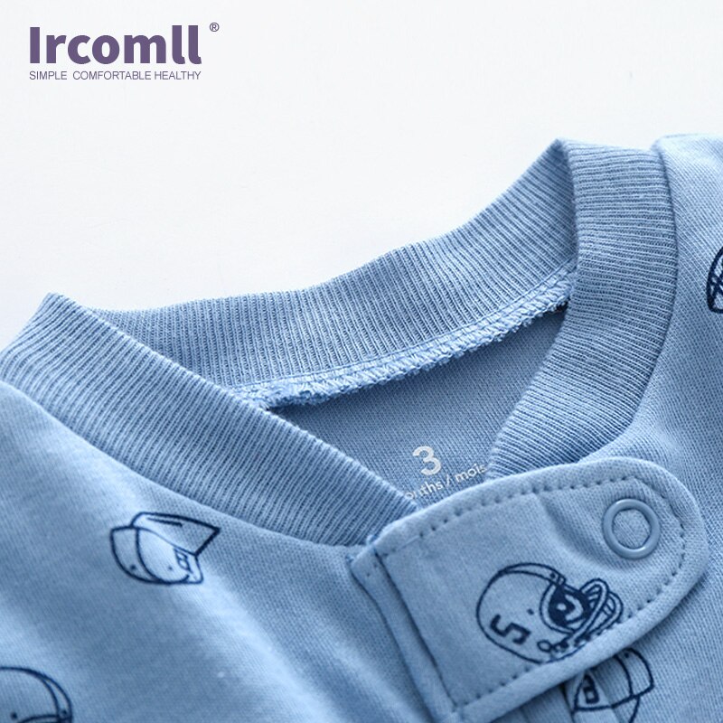 Ircomll – vêtements pour -né fille et garçon, combinaisons 100% coton imprimé léopard, chaussons pour bébé, printemps