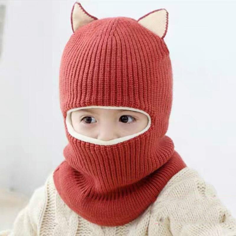 Chapeau d'automne et d'hiver pour filles | Bonnet pour enfants, bonnet en tricot, chapeau à Double boule en laine, chapeau à bretelles un pour enfants, chapeaux d'hiver,: Marron