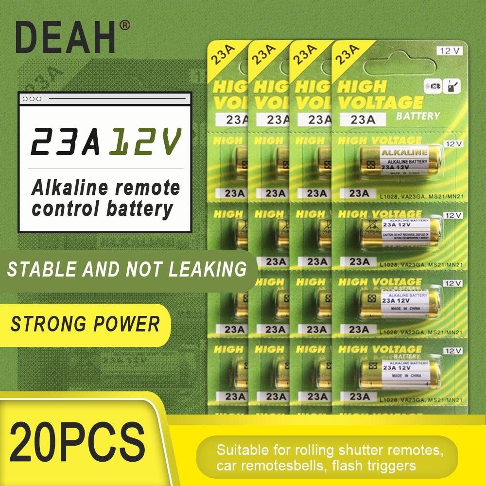 20Pcs Droge Alkaline Batterij 23A 12V A23 Voor Deurbel Auto Alarm Afstandsbediening 21/23 23GA A23 A-23 GP23A RV08 LRV08 E23A V23GA