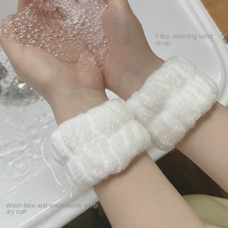 2 uds un par de bandas para lavar la cara y la muñeca absorben el agua pulsera para limpiar el sudor diadema manga a prueba de humedad protector de muñeca