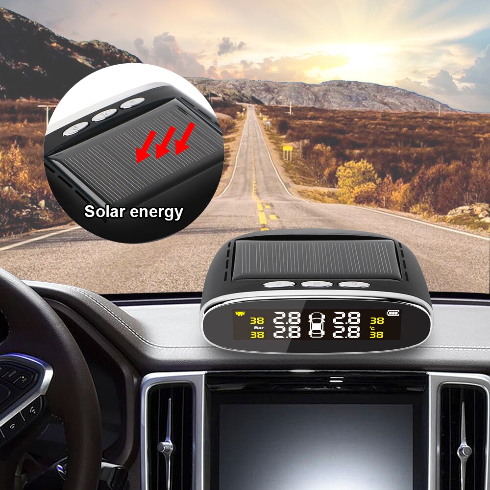 Wireless Solar TPMS Car Tire Pressure Monitoring System Auto Tyre Diagnostic Alert Kit Sensitive Sensors Digital Accessories