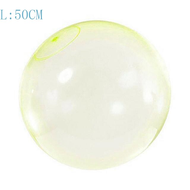 TPR Children&#39;s Toy Bouncy Transparent Bubble Ball Inflatable Water Injection Big Ball Swimming Pool Beach Outdoor Toy: Yellow  50CM  L