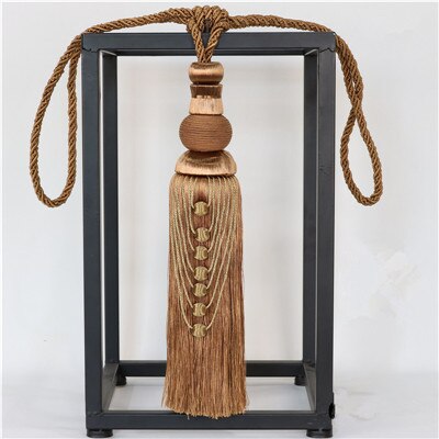 2 stks/paar Gordijn Tieback Bandjes Haken Houder Opknoping Bind Touwen Riem Gordijn Accessoires Tiebacks Tassel Fringe Borstel Decor: Light coffee