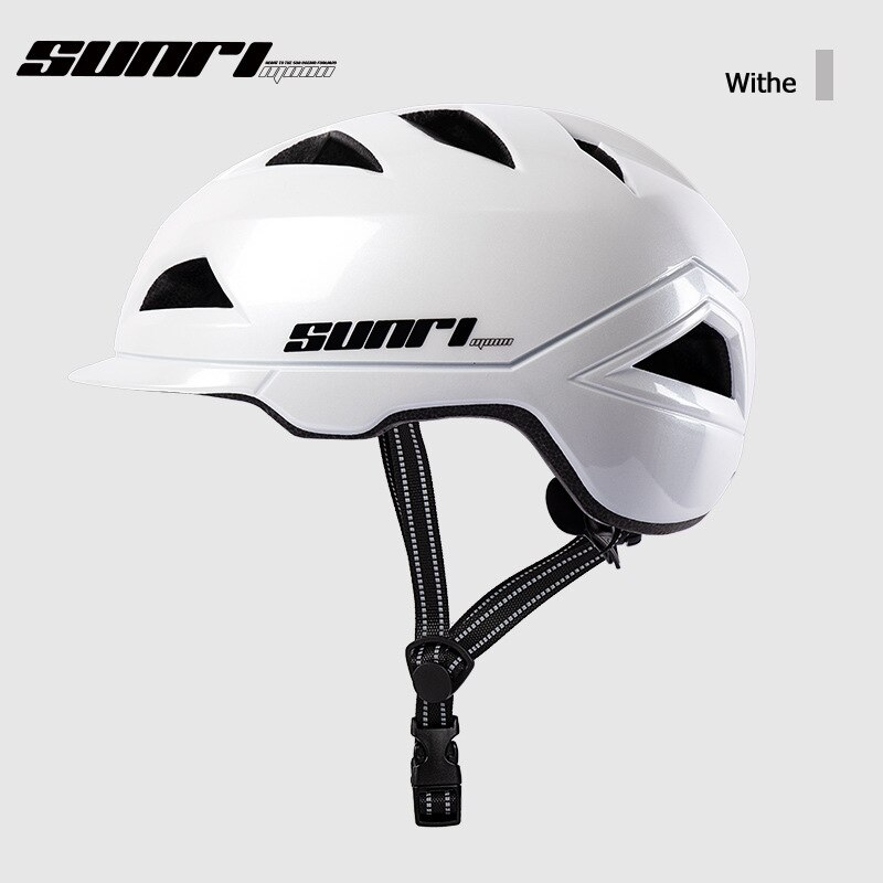 Sunrimoon Stad Commuter Fiets Helm Zomer Bescherming Hoed Racefiets Veiligheid Helm Vrouwen Mannen Lichtgewicht Fietshelm M/L: White / L 57-61cm