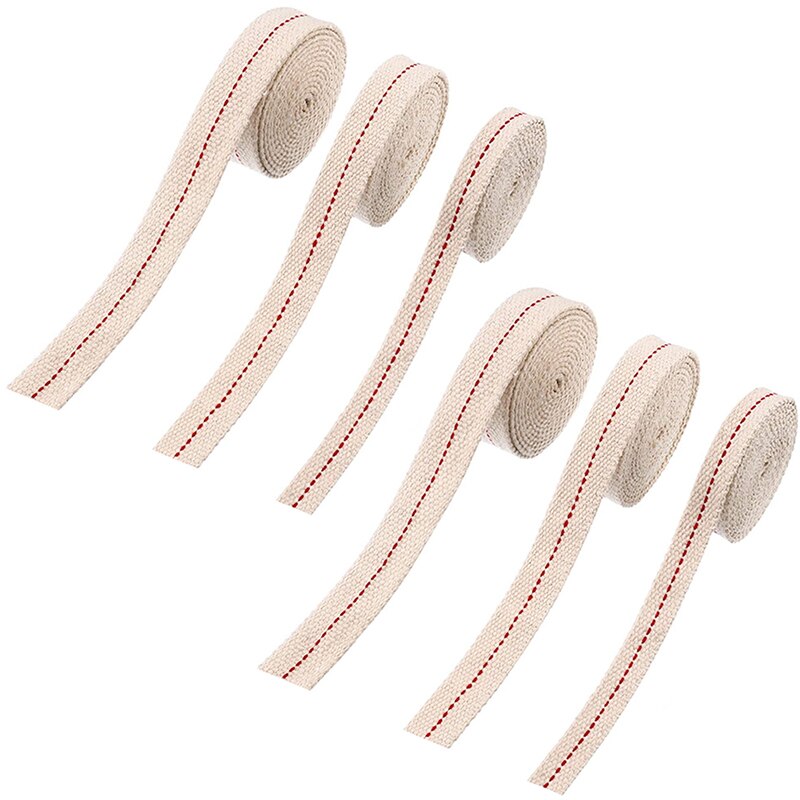 6 Rolls Flat Cotton Wick 1/2 Inch Oil Lamp Wicks 3/4 Inch Stitch Oil Lamp Wick 7/8 Inch Oil Lamp Wicks Burner