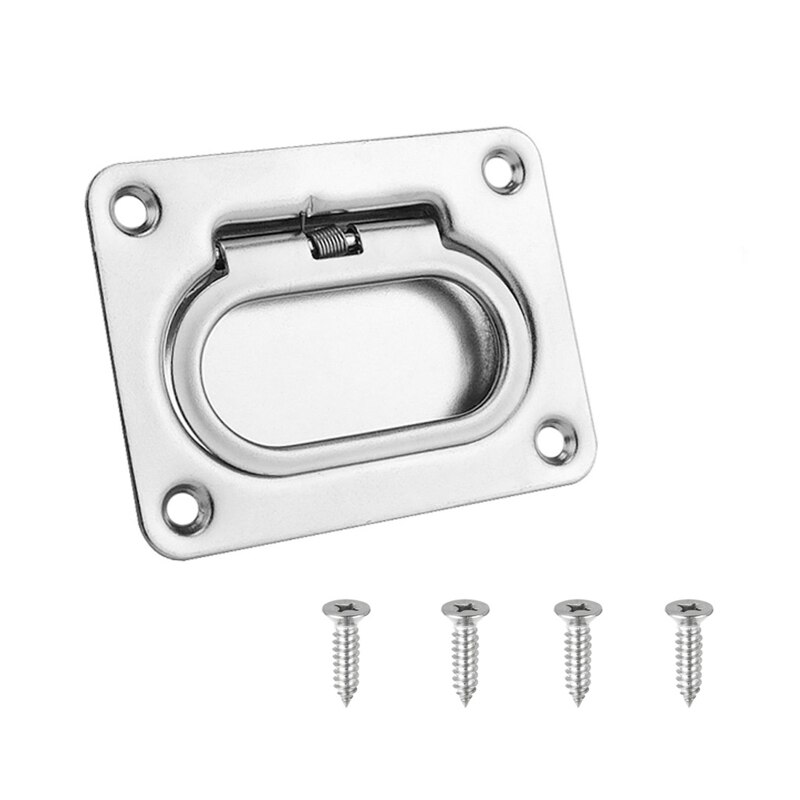 Rectangular Recessed Hatch Flush Lift Handle Spring Load Lifting Ring Home Furniture Drawer Cabinet Recessed Handle