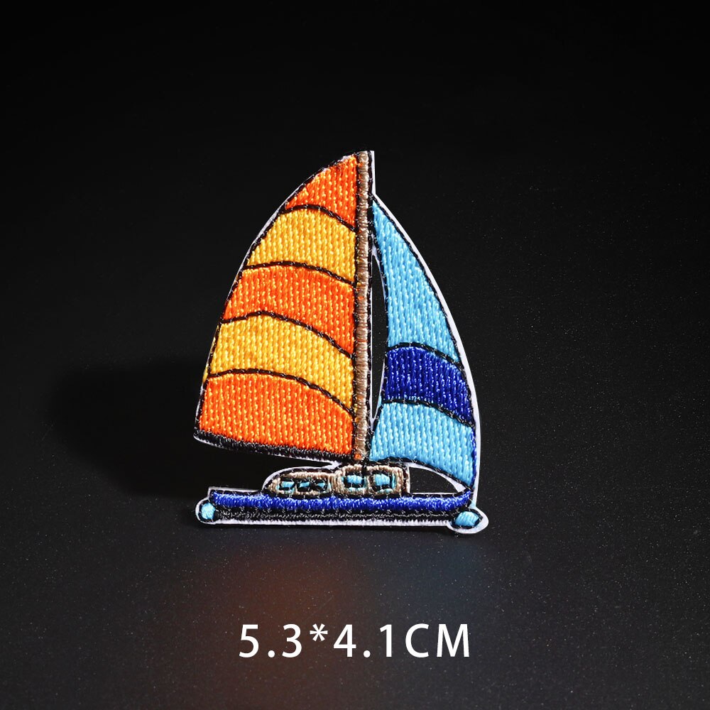 Piratenschip Badges Zeilen Serie Patches Voor Kleding Ijzer Op Anker Geborduurde Applique Badges Diy Kleding Accessoire: N5-BT8120