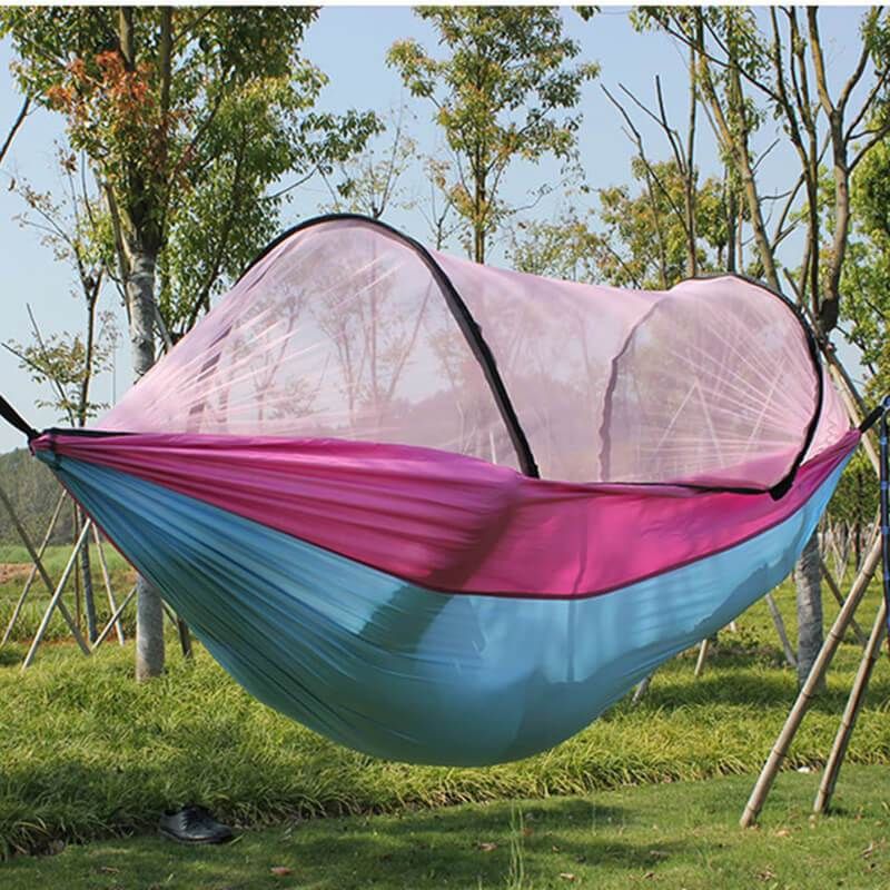 Swing Hammock Mosquito Net Camping Sleeping Hammock Tourist Swing Hanging Chair Outdoor Tent Hammock Swing Bed: PINK