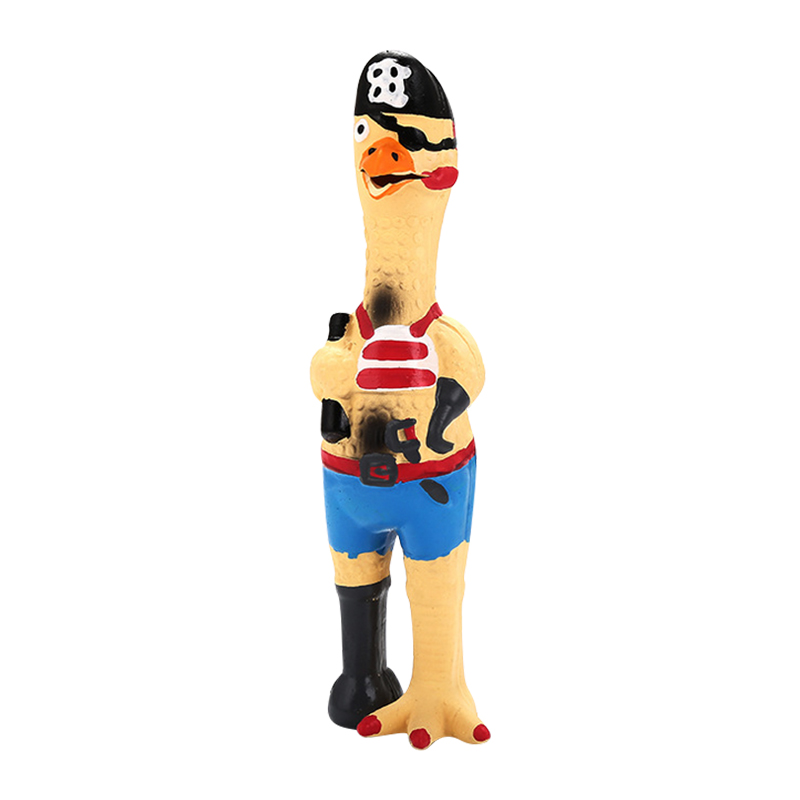 Pets Dog Toys Screaming Pirate Chicken Squeeze Sound Toy for Dogs Super Durable Funny Squeaky Rubber flying Chicken Dog Chew Toy: pirate