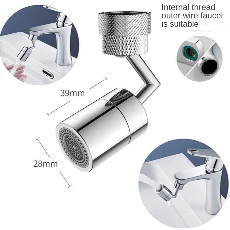 Filtre anti-éclaboussures 720 degrés, prolongateur de robinet de cuisine, économie d&#39;eau, buse de pulvérisation, robinet universel, mousseur aérateur