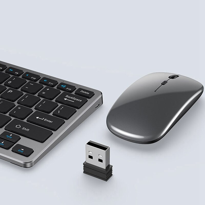 Wireless Keyboard and Mouse Set Dual-Mode Bluetooth 5.0+2.4Ghz Ultra-Thin Charging Keyboard for Laptop Computers
