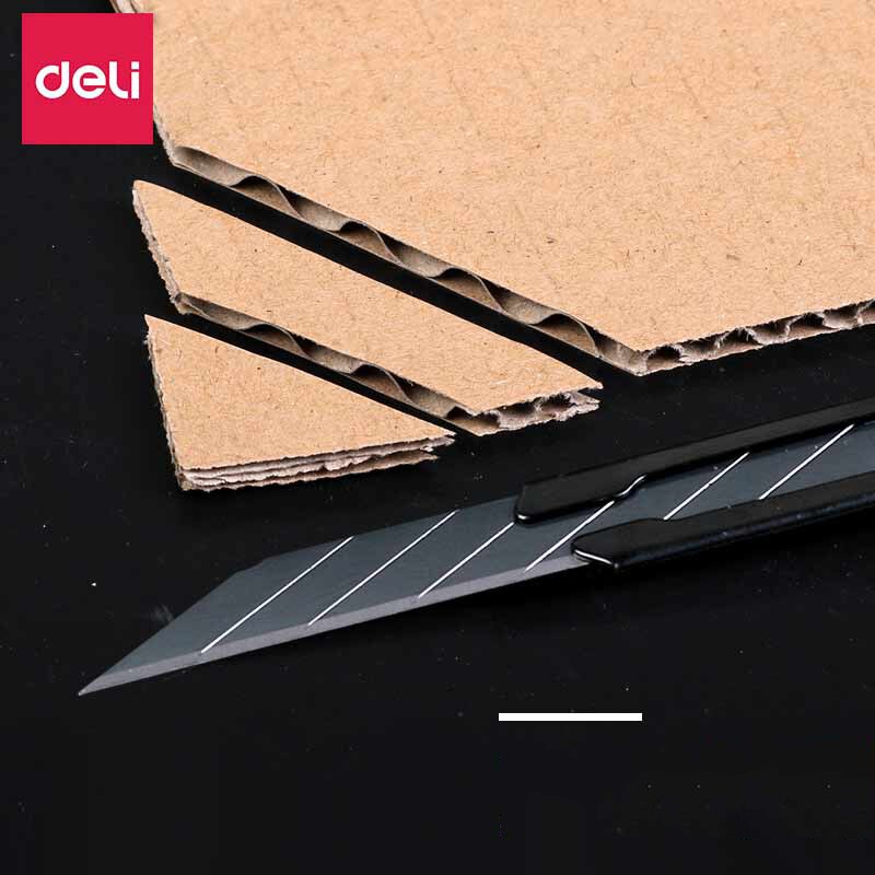Deli Portable Aluminum Alloy Utility Knife 9MM нож Pocket Paper Unboxing Cutter with Metal Blade Self-locking Sharp Angle