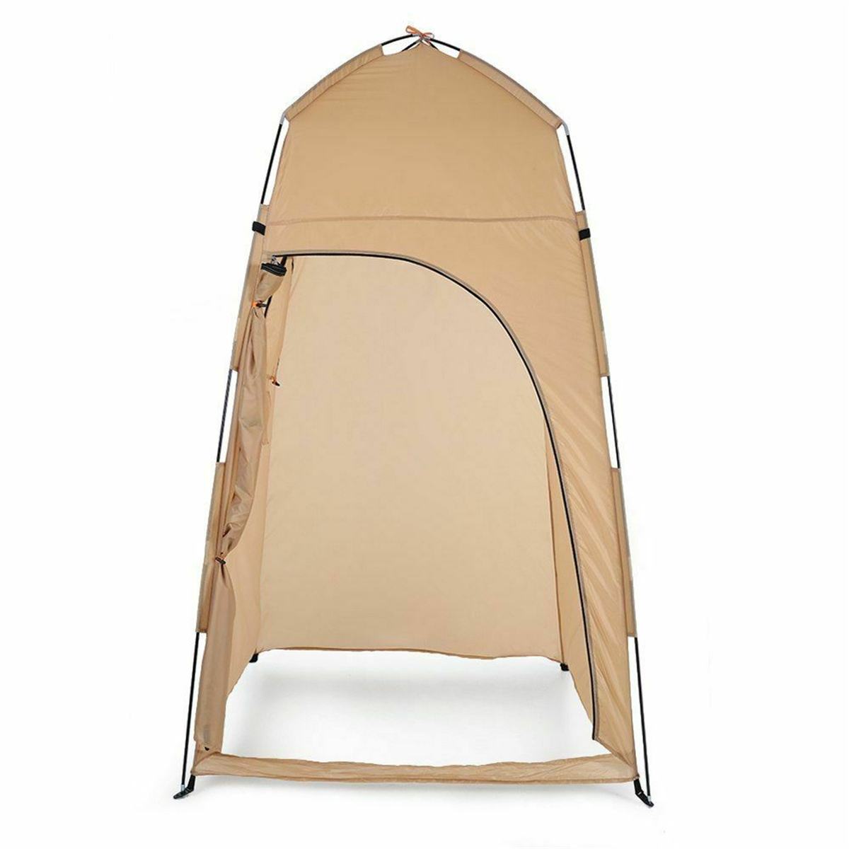 Single Shower Tent Beach Fishing Outdoor Camping Toilet Tent Outside Privacy Changing Room Shelter with Tote Bag and Accessories: yellow